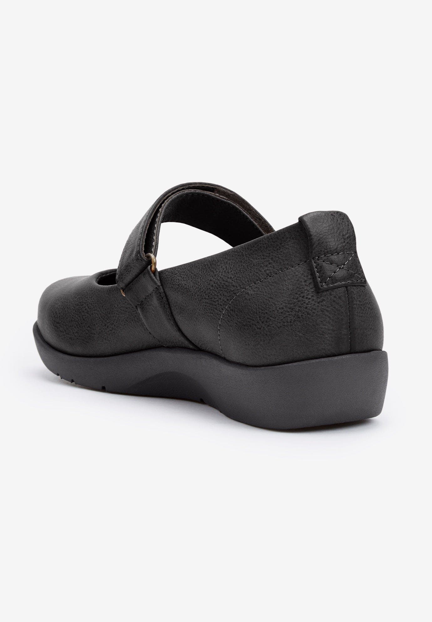 Comfortview The Carla Mary Jane Flat, Alternate, color, Black