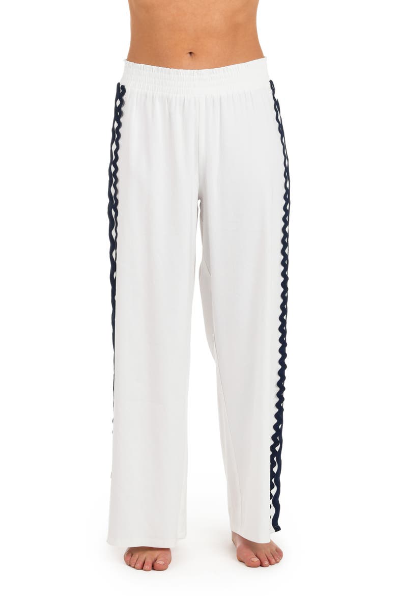 Poolside Linen Blend Cover-Up Pants, Main, color, WHITE