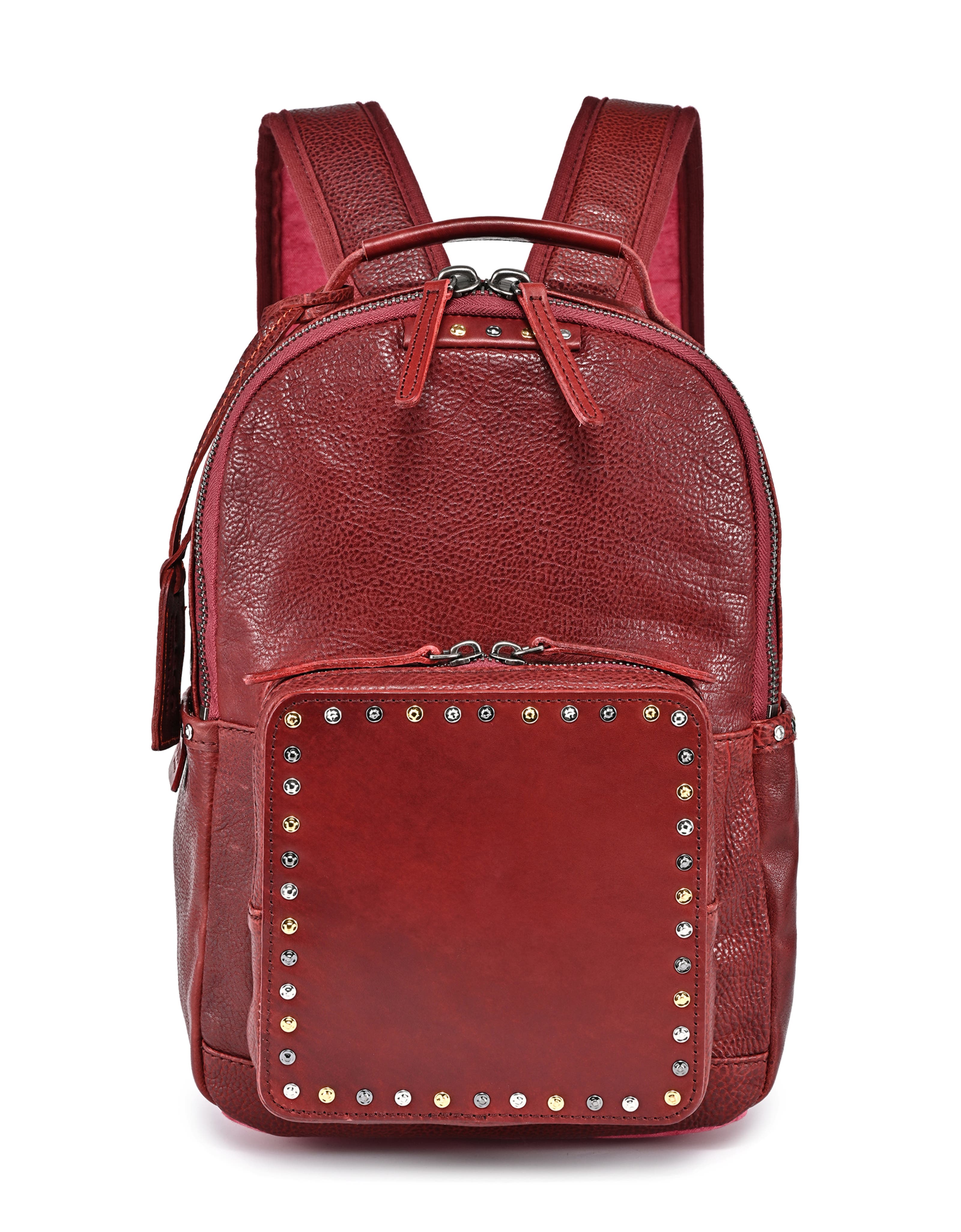 Westland Genuine Leather Compact Heritage Backpack, Main, color, Burgundy