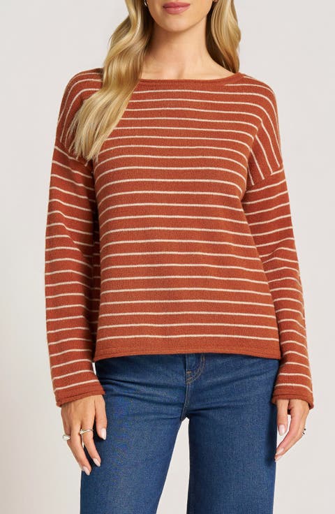 Stripe Boat Neck Sweater