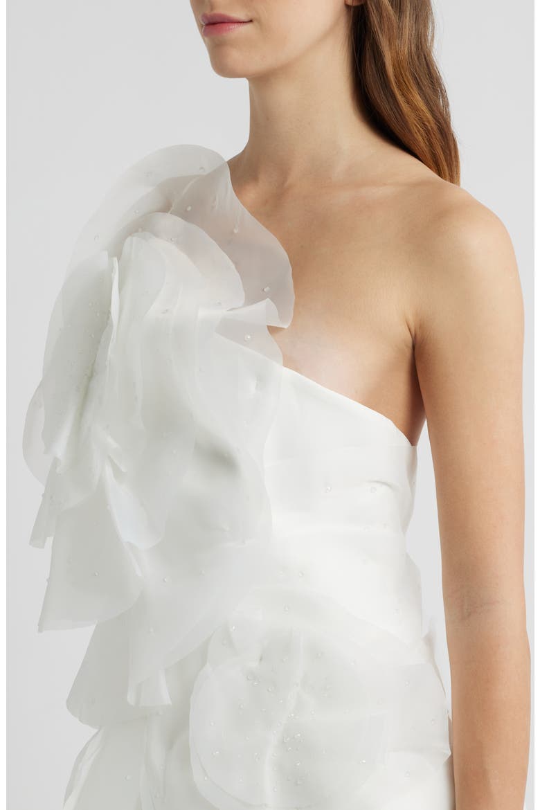 Cotwall One-Shoulder Minidress, Alternate, color, IVORY