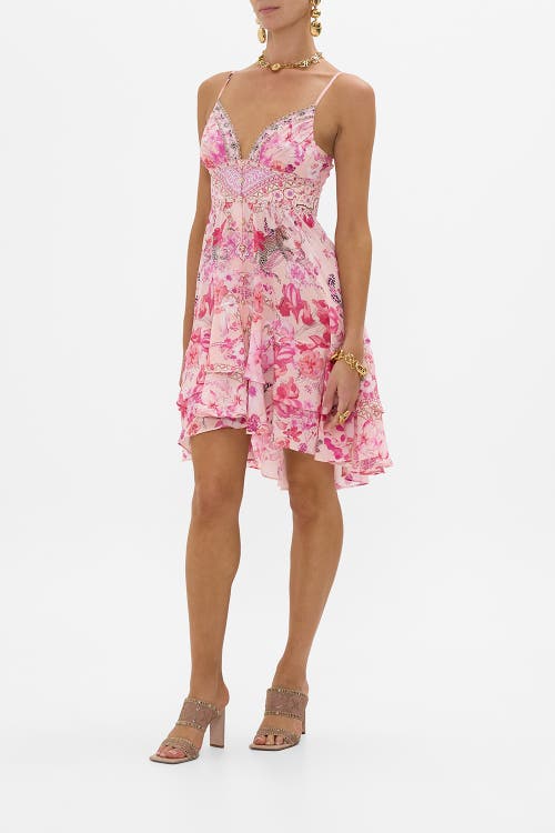 Button Front Strappy Frill Dress Botanical Novella In Botanical Novella