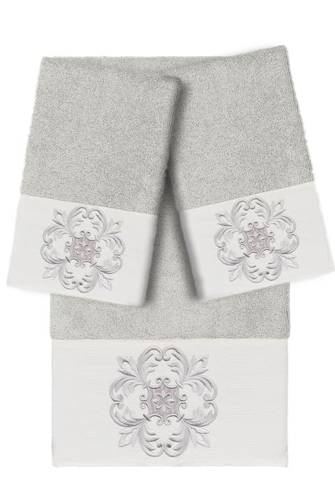 Alyssa 3-Piece Embellished Towel - Light Gray