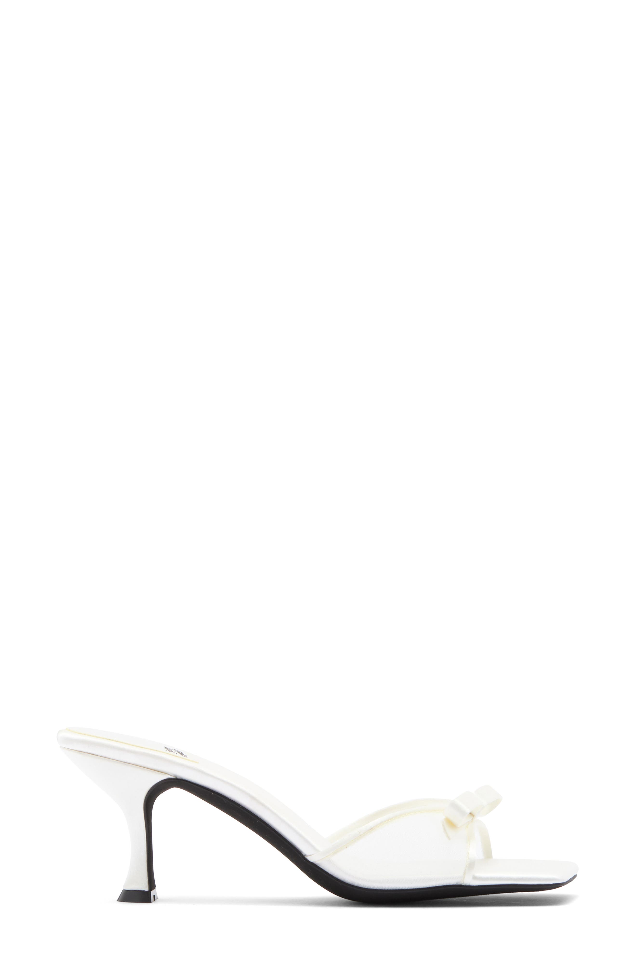 Sweet On U Kitten Heel Slide Sandal, Alternate, color, WHITE SATIN COMBO