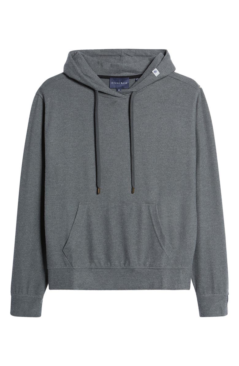 Stone Rose Brushed Jersey Hoodie, Alternate, color, Charcoal