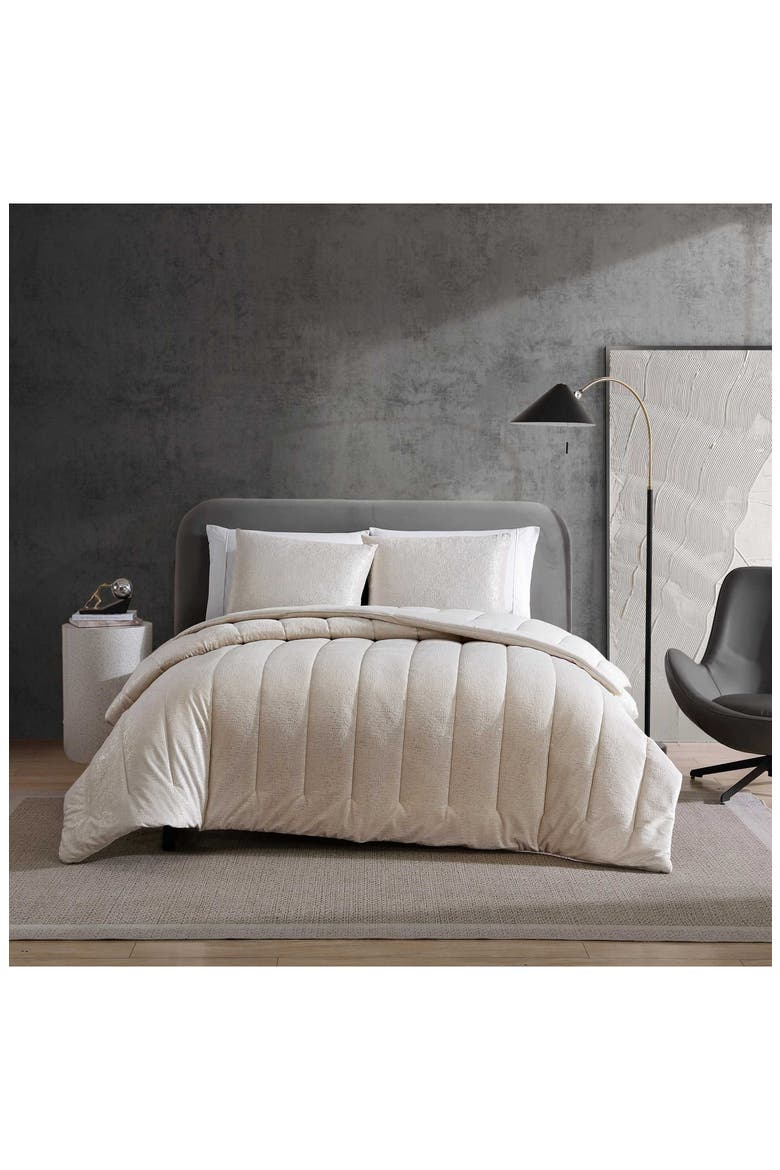 Banks Metallic Velvet Comforter Set, Main, color, NATURAL