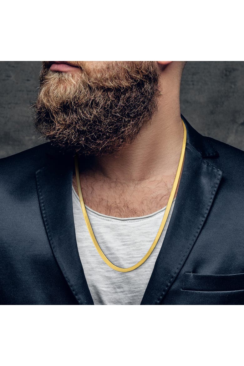 Flex Herringbone Chain Necklace 10k Gold, Alternate, color, Yellow Gold