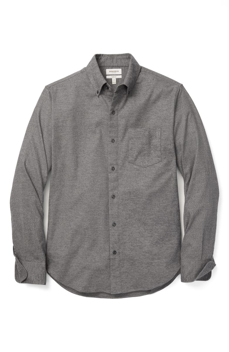 Bonobos Everyday Lightweight Flannel Button-Down Shirt, Alternate, color, Everyday Lightweight