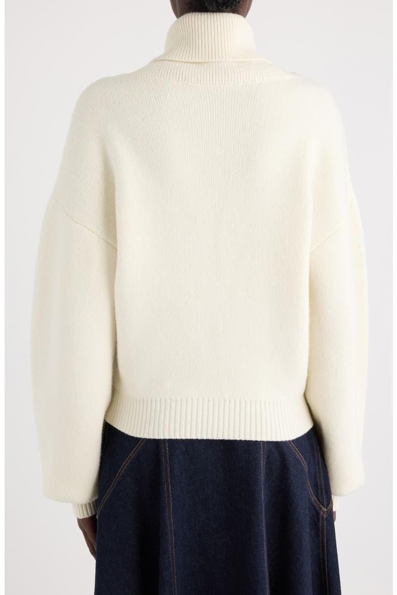 La Maille Pallone Virgin Wool & Cashmere Turtleneck Sweater, Alternate, color, OFF-WHITE