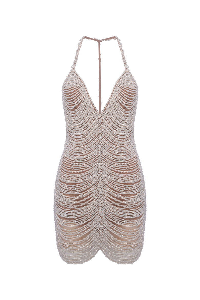 Solar Embroidery Mini Dress, Alternate, color, OFF WHITE