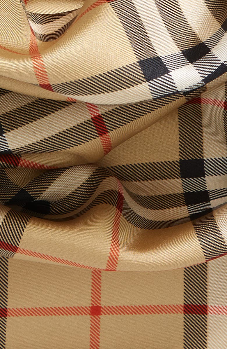 Burberry Check Square Silk Twill Scarf, Alternate, color, 