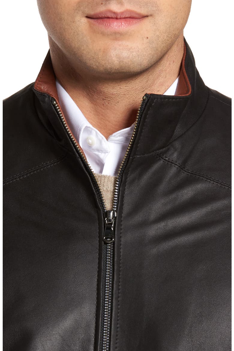 Leather Jacket, Alternate, color, PEAT/ TIMBER