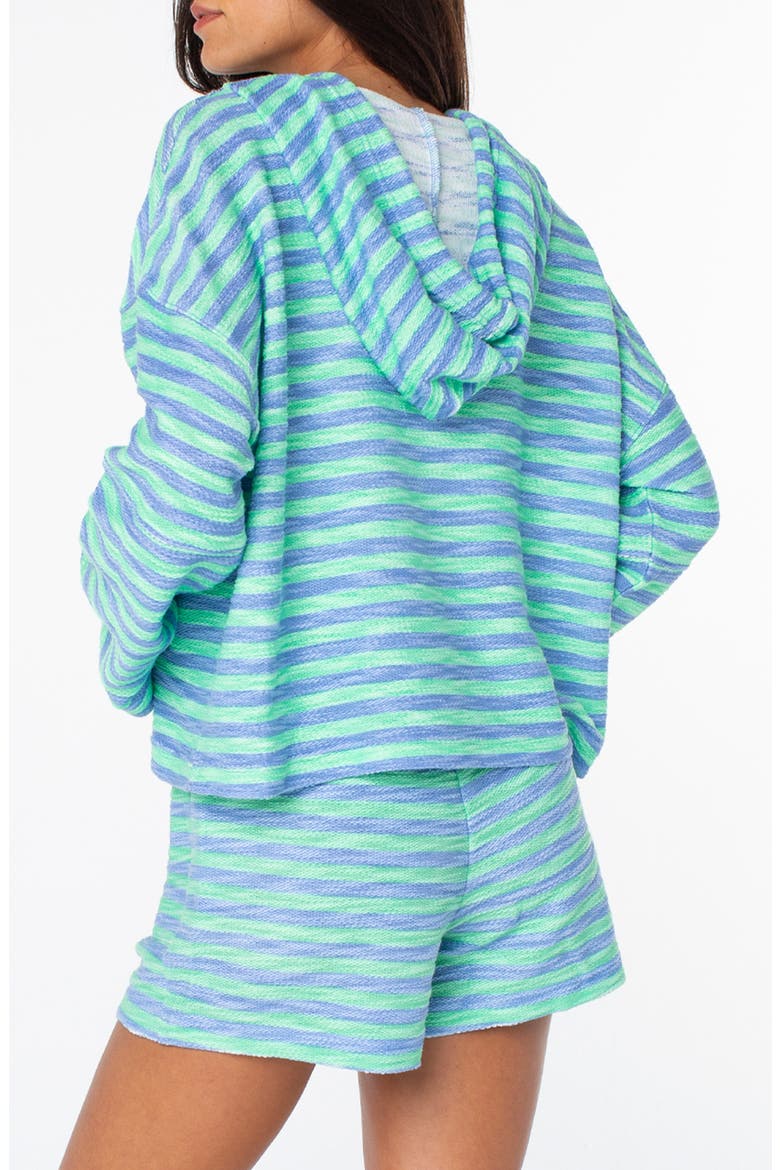 Rich Coast Stripe Hooded Sweatshirt, Alternate, color, SPRING BUD
