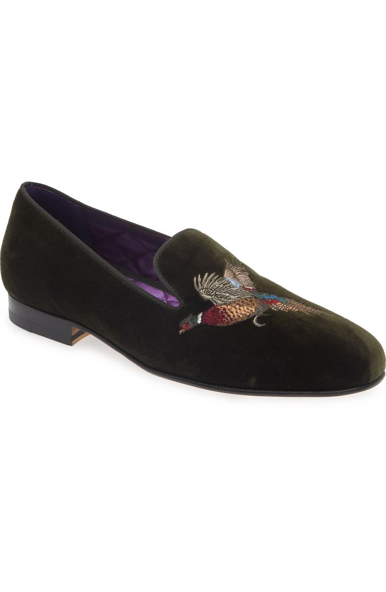 Ralph Lauren Purple Label Alonzo Pheasant Velvet Loafer, Main, color,