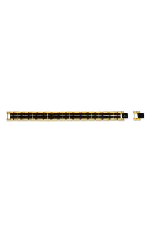 Blackjack Two-tone Stripe Stainless Steel Bracelet