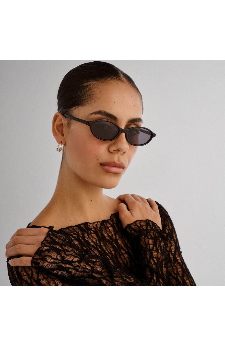 AIRE Earthshine 54mm Oval Sunglasses, Alternate, color, Black / Smoke Mono