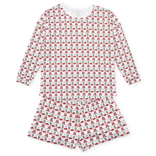 Lila And Hayes Pajama Longsleeve Top Short Set In Multi
