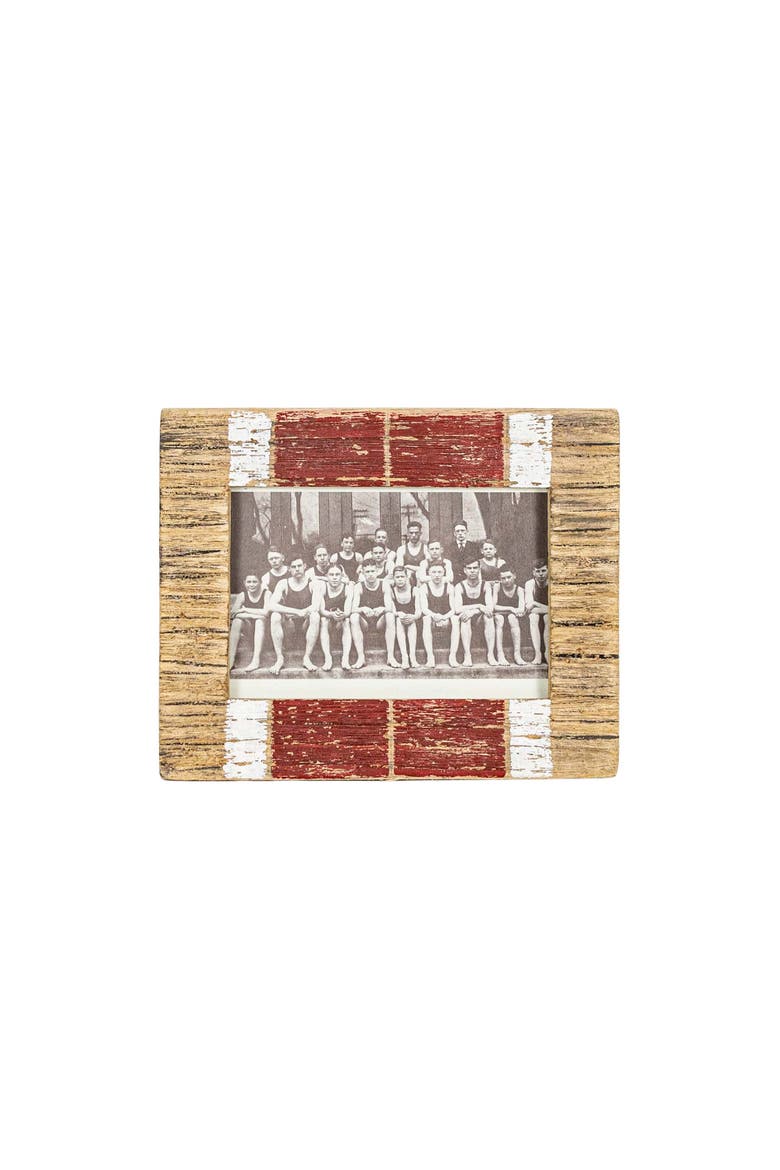 4x6 Inch Washed Driftwood Picture Frame Red Wood MDF & Glass, Main, color, Red