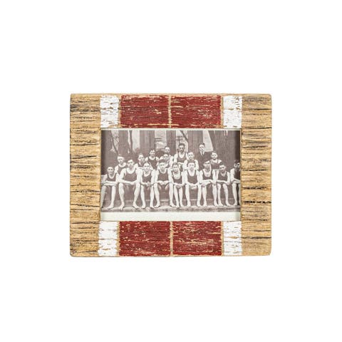 4x6 Inch Washed Driftwood Picture Frame Red Wood MDF & Glass