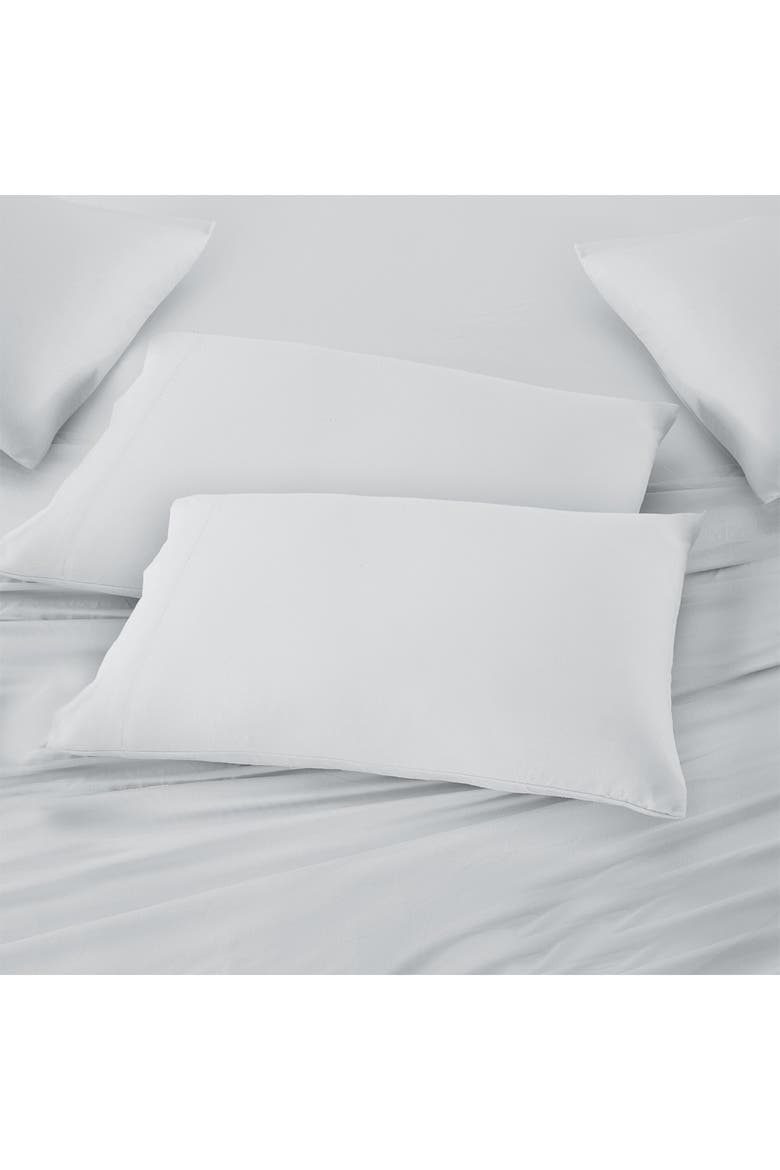 Garment Washed 6-Piece Microfiber Sheet Set White California King, Alternate, color, WHITE