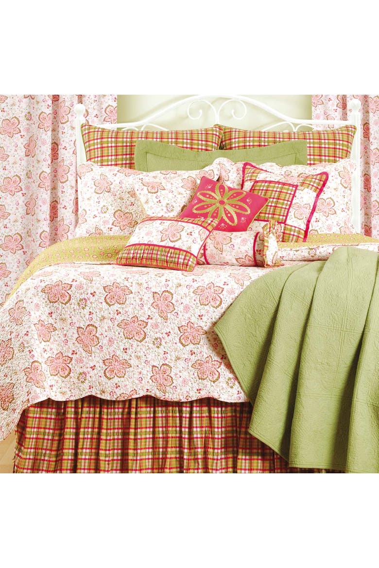 Hot Pink Plaid Bed Skirt, Alternate, color, Pink