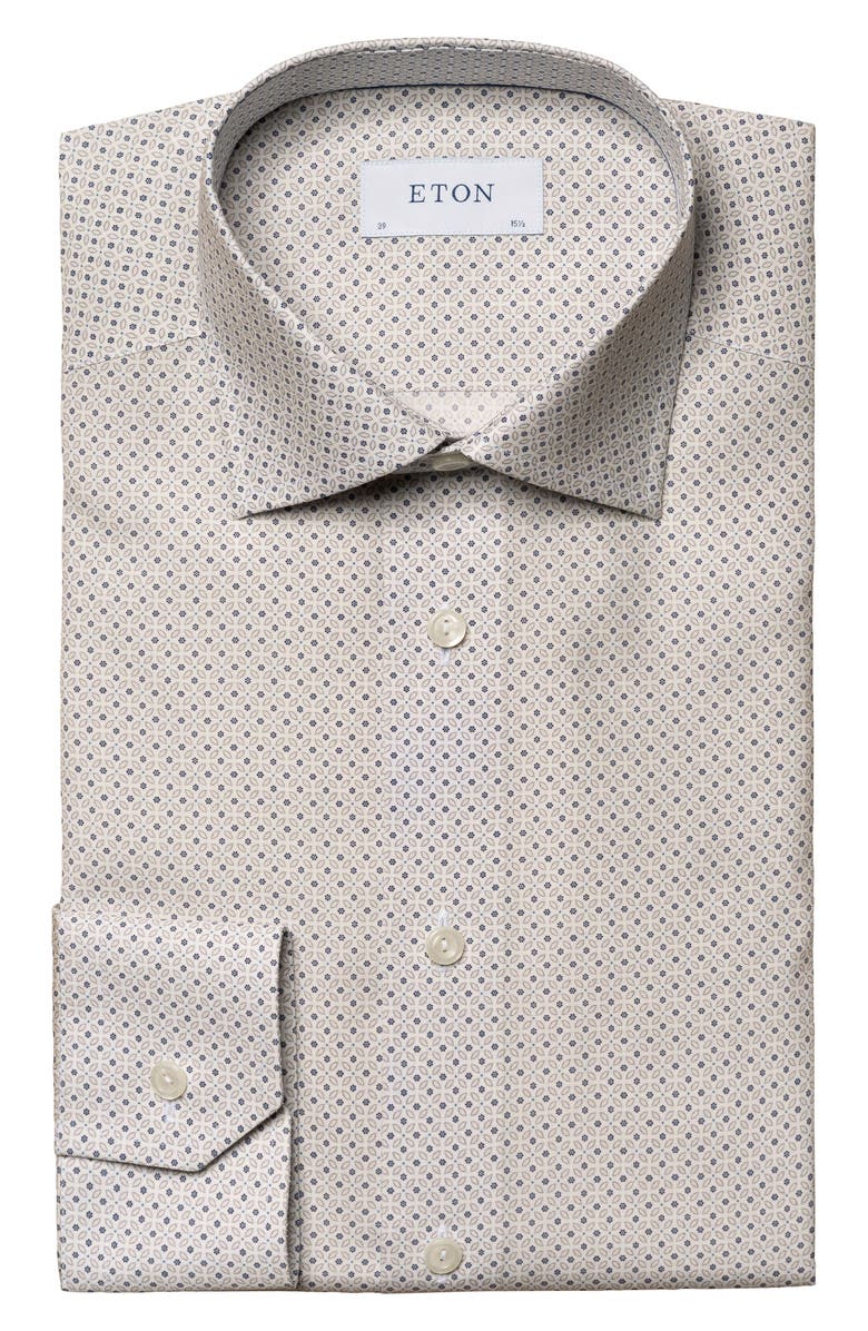 Eton Slim Fit Floral Cotton Dress Shirt, Alternate, color, 