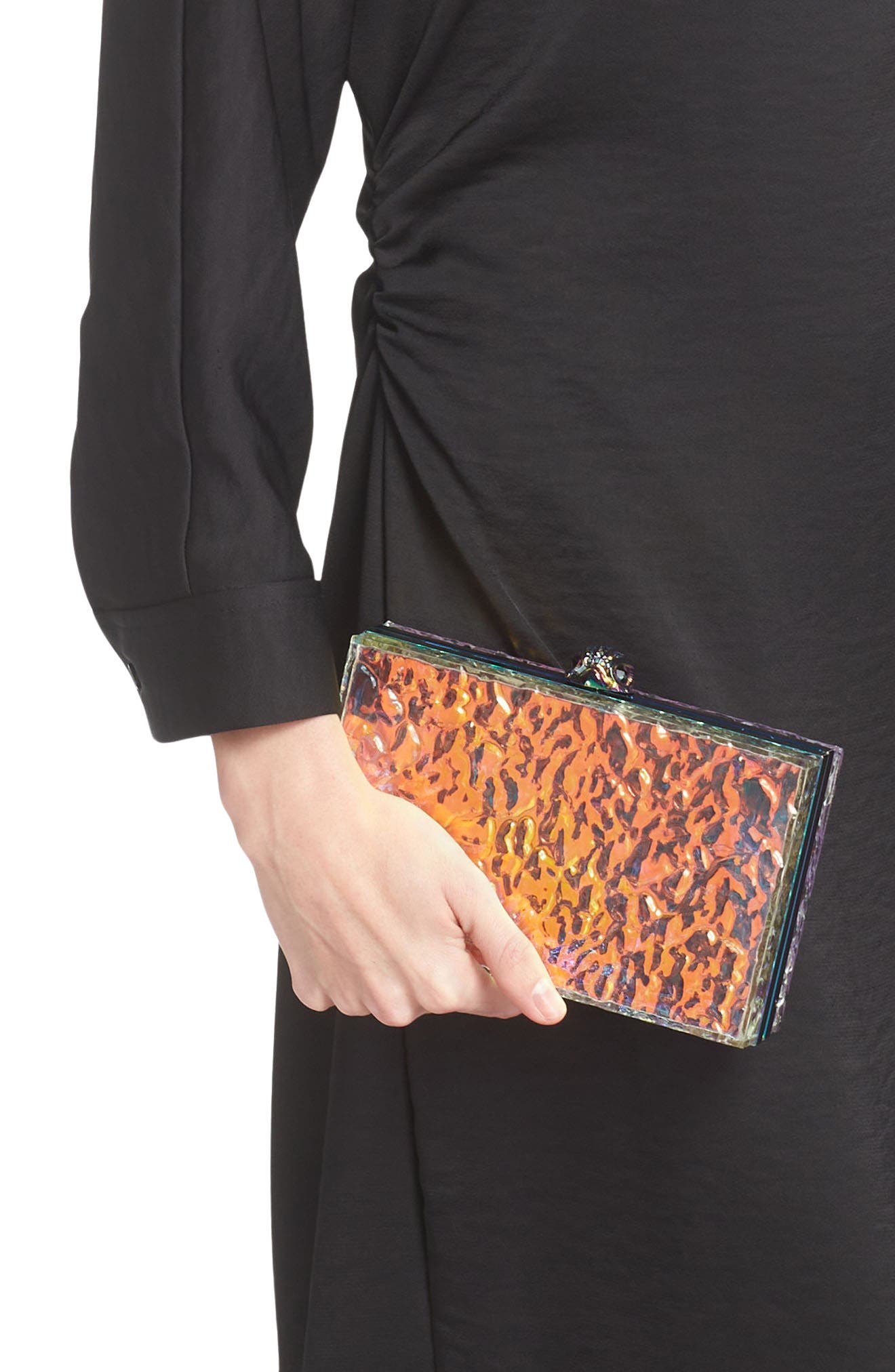 Kurt Geiger London Eagle Iridescent Box Clutch, Alternate, color, 