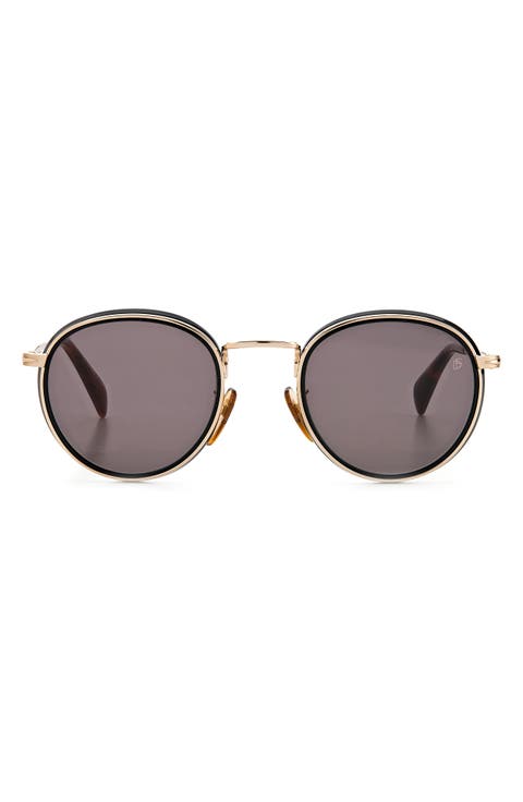 Eyewear by David Beckham 49mm Round Sunglasses