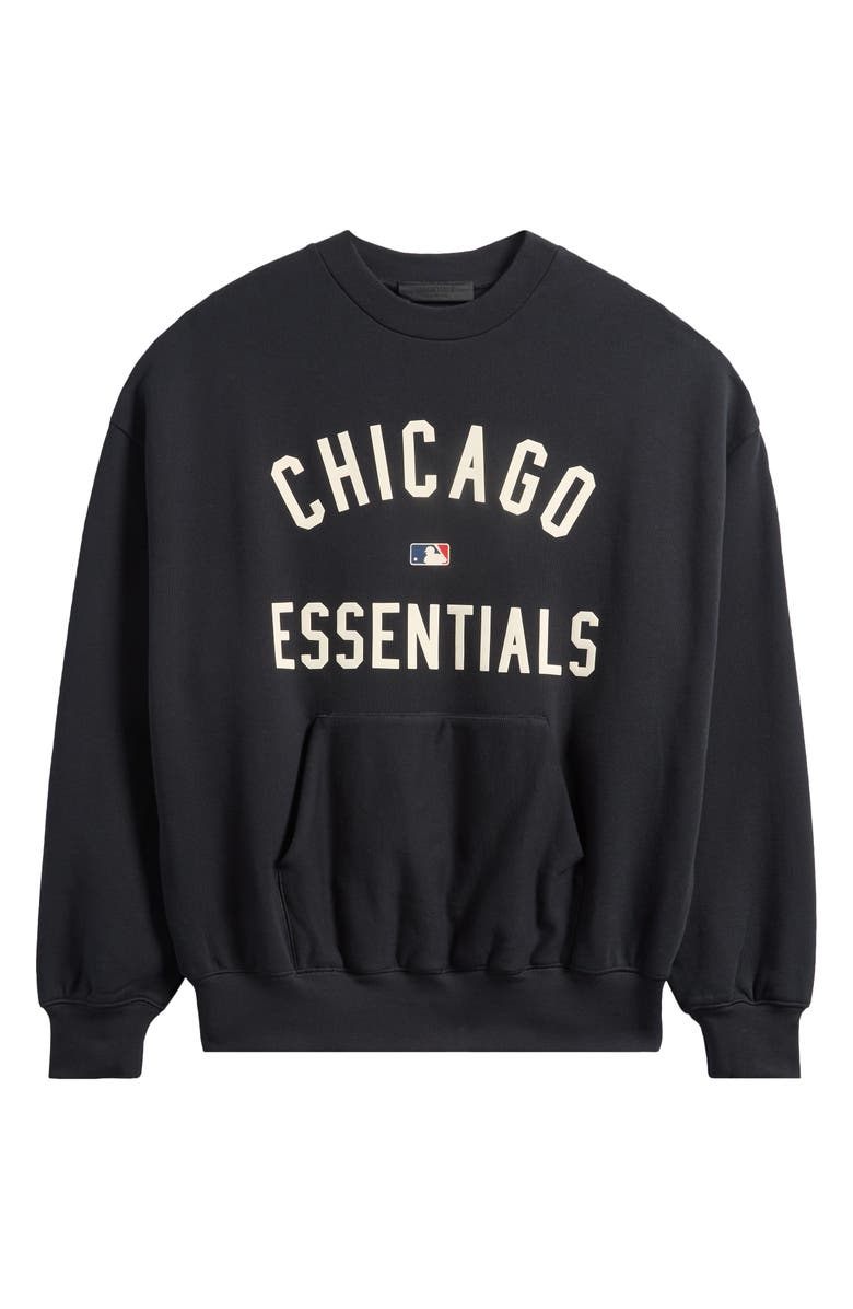 Fear of God Essentials White Sox Cotton Sweatshirt, Alternate, color, Black