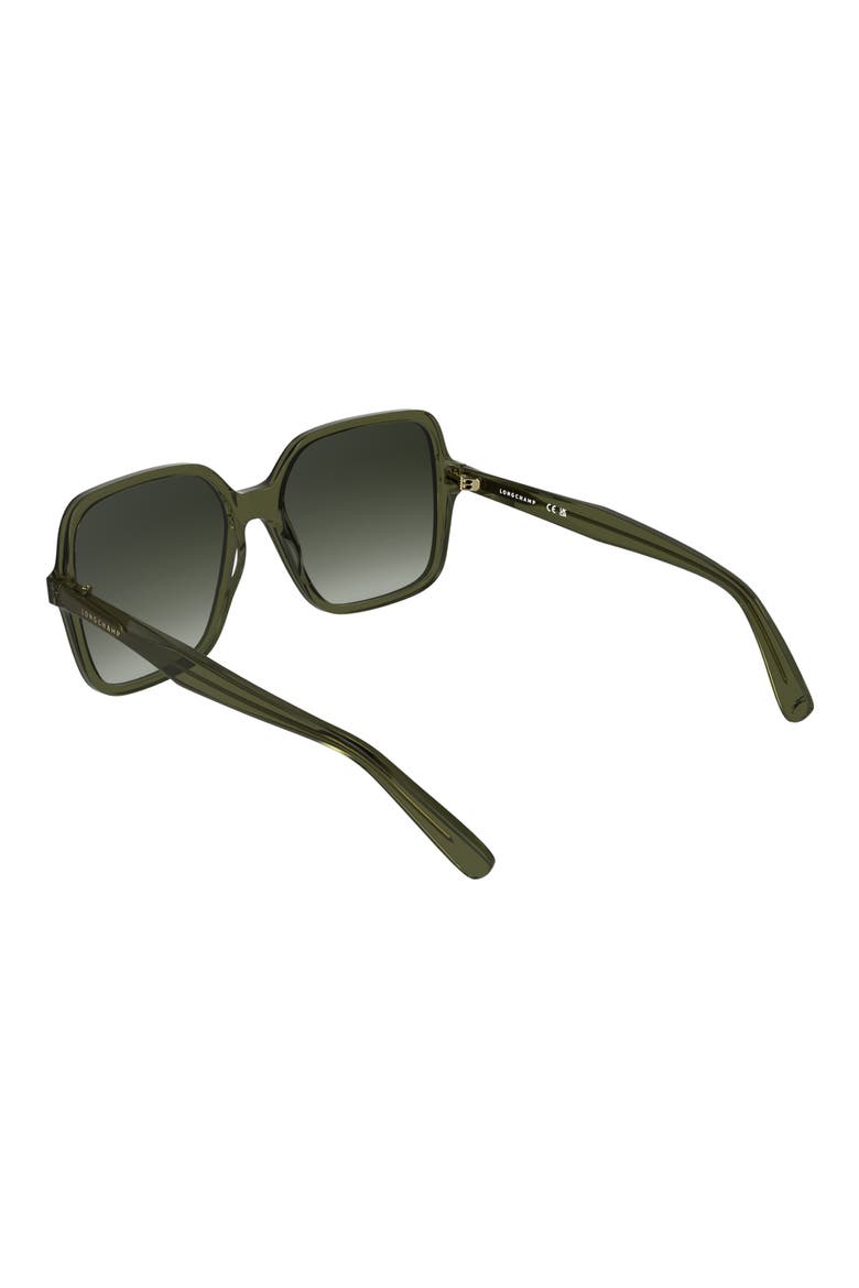 Le Pliage 57mm Gradient Modified Rectangular Sunglasses, Alternate, color, TRANSPARENT KHAKI