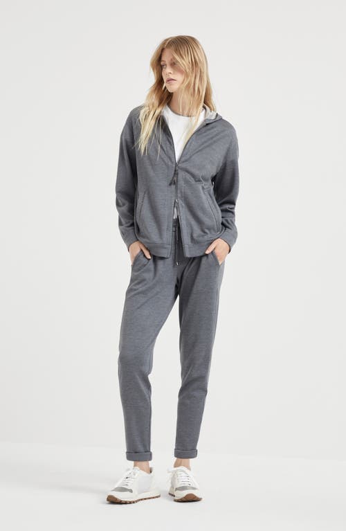 Brunello Cucinelli Tapered-leg Drawstring Track Pants In Dark Grey