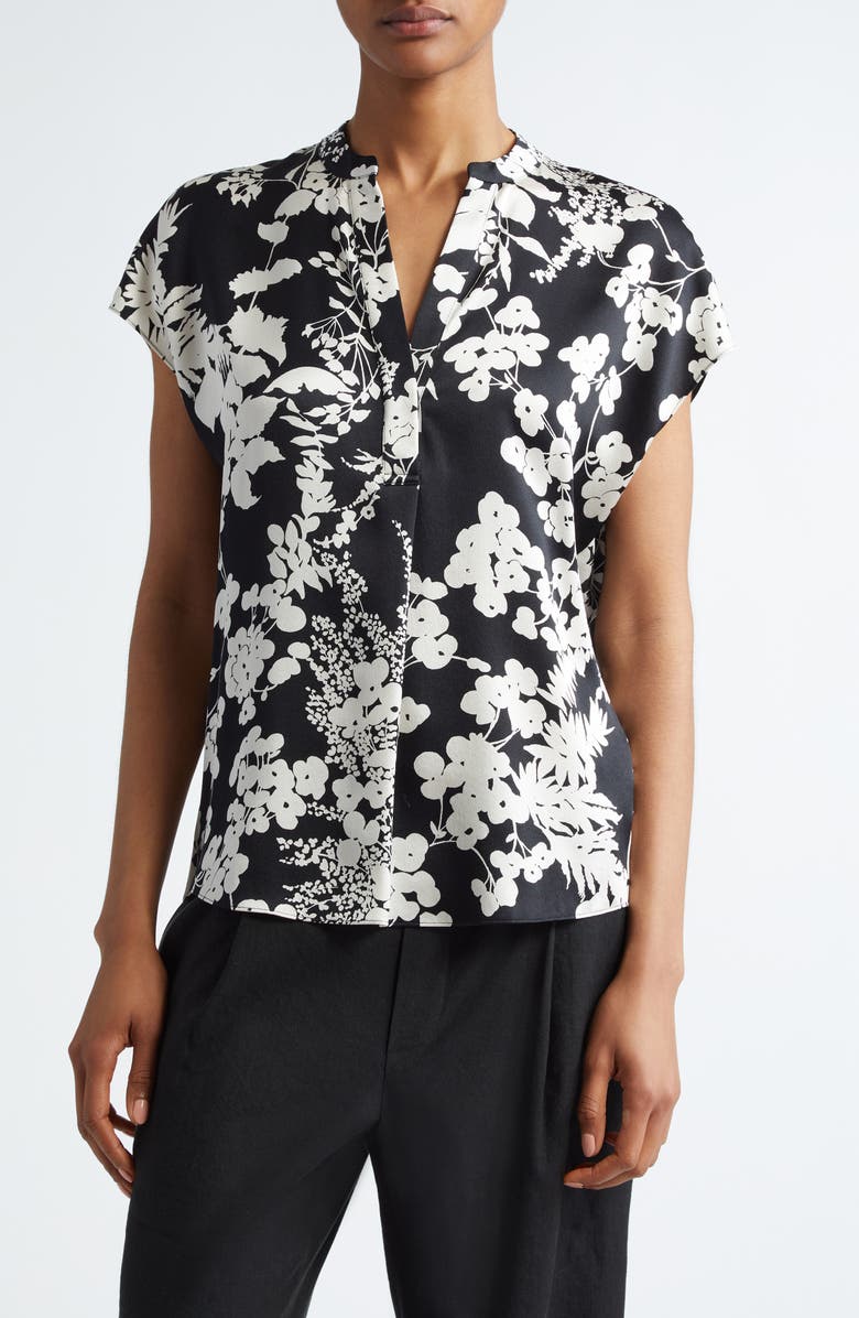 Vince Arboretum Floral Silk Top, Main, color,