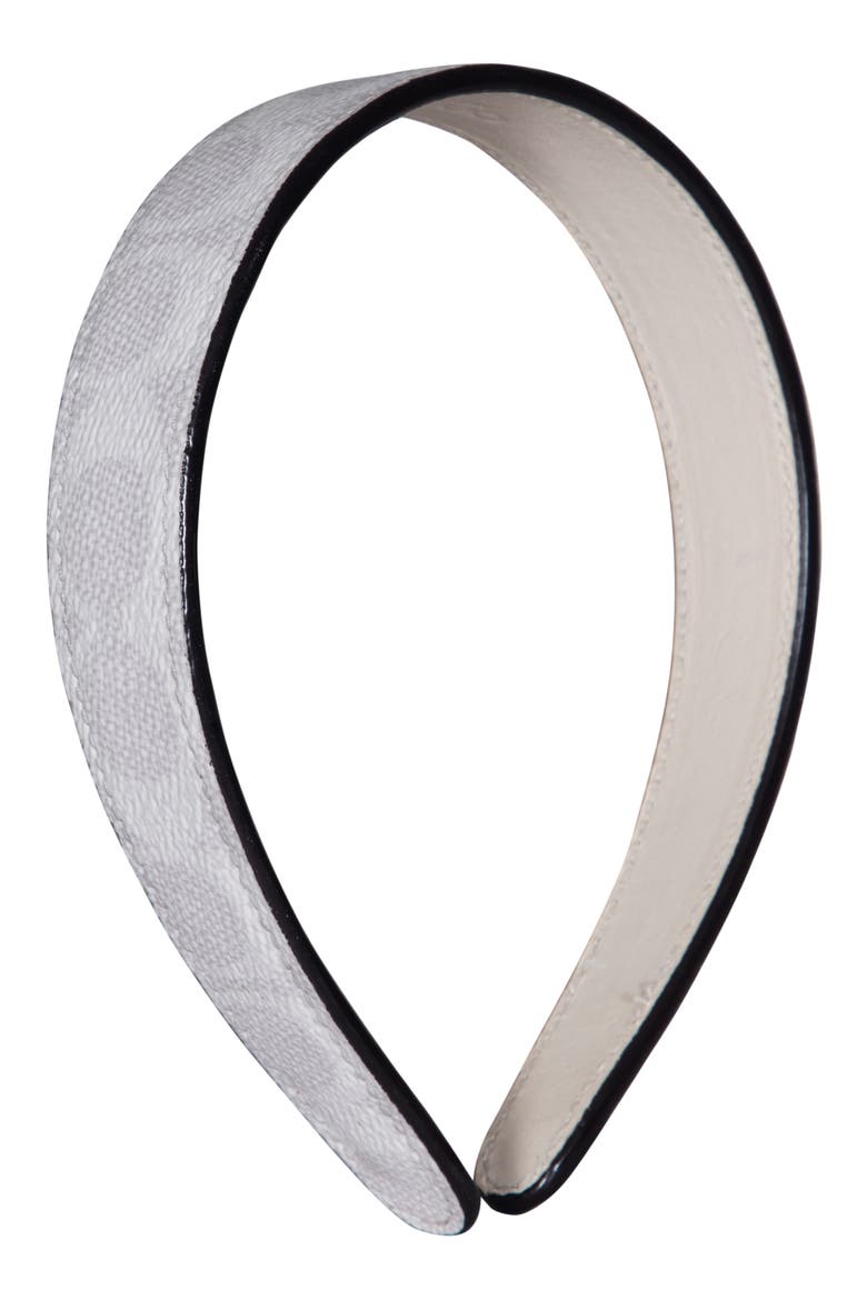 Signature Leather Headband, Main, color, OFF WHITE