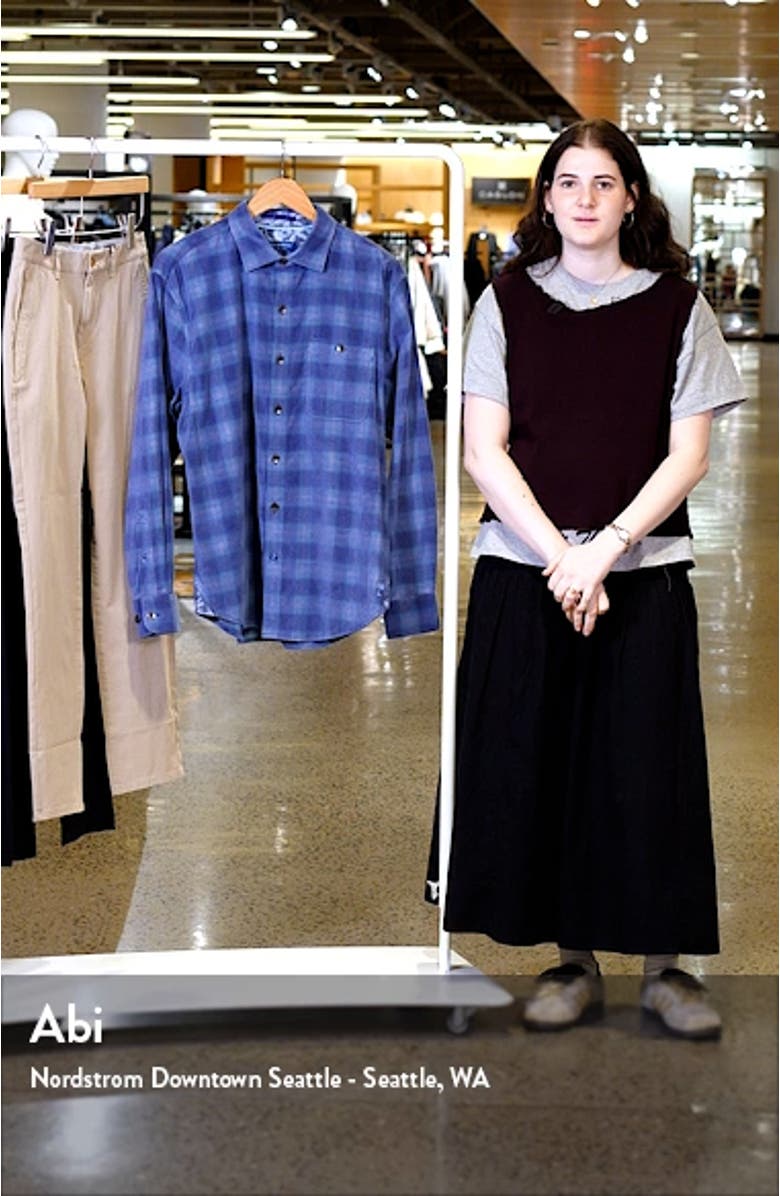 Coastline Cord Ombré Check Cordury Button-Up Shirt, sales video thumbnail