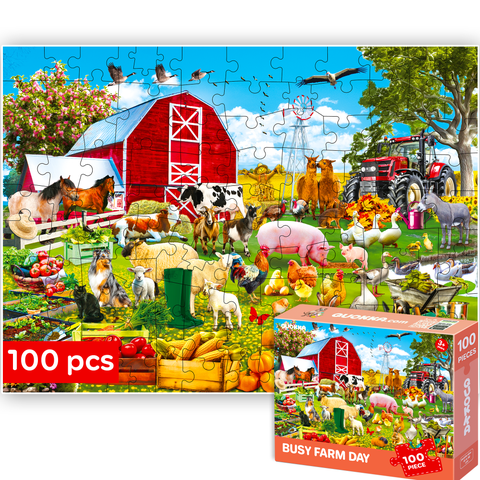 100-Piece Kids Puzzle Set - Illustrated Jigsaw Puzzles with Educational Themes for Ages 6+