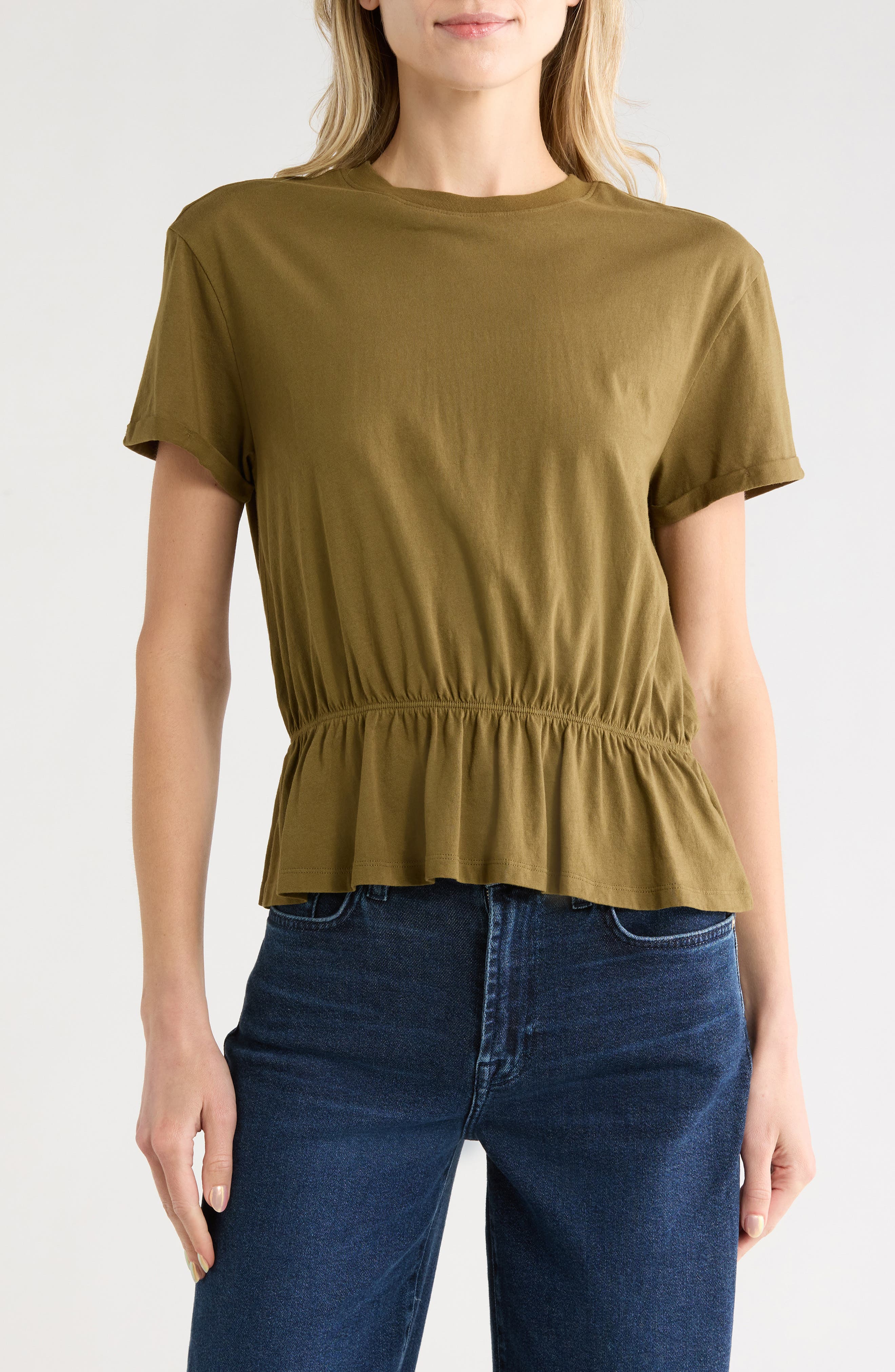 Cinch Waist Short Sleeve Tee