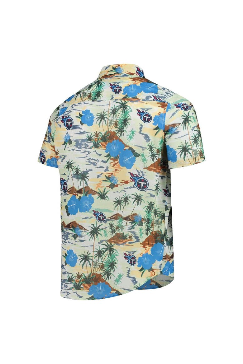 Men's FOCO Cream Tennessee Titans Paradise Floral Button-Up Shirt, Alternate, color, Cream