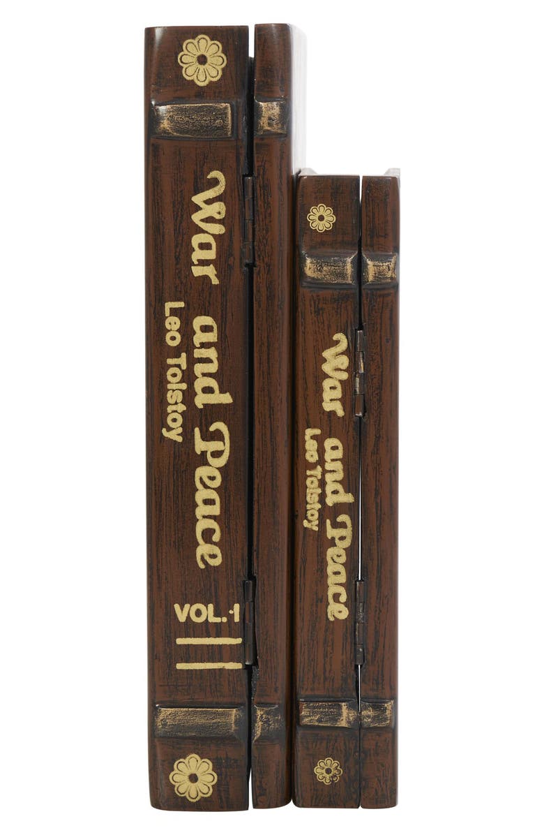 SONOMA SAGE HOME Set of 3 War & Peace Decorative Keepsake Boxes, Alternate, color, Brown