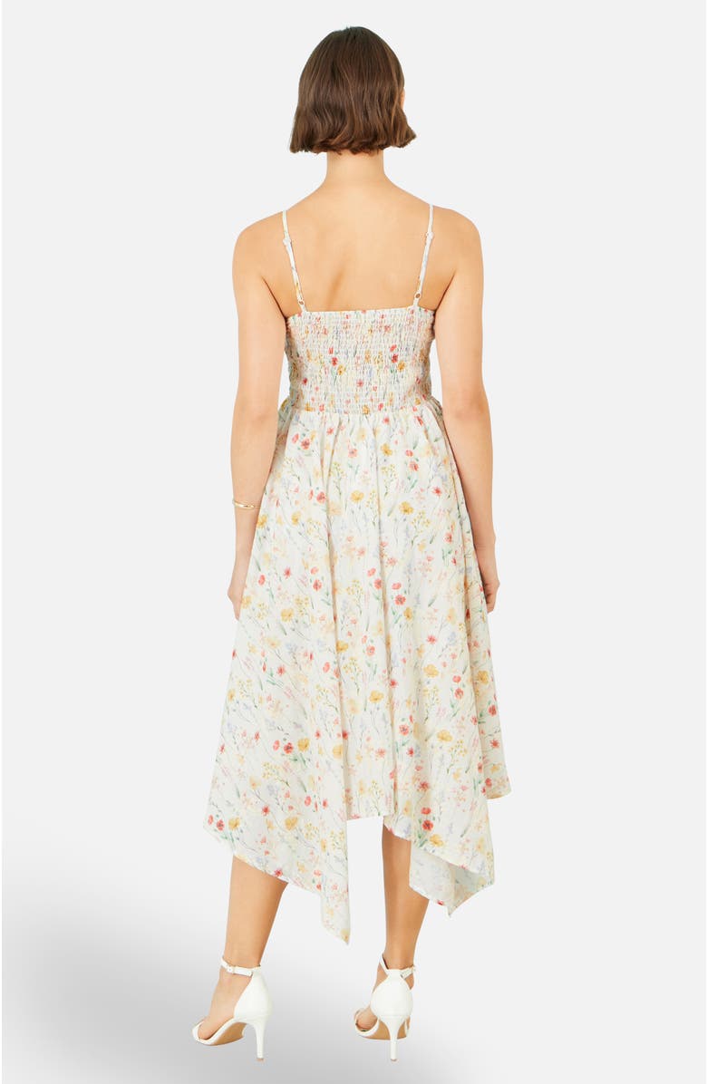 Yumi Botanical Embroidery Midi  Dress, Alternate, color, White