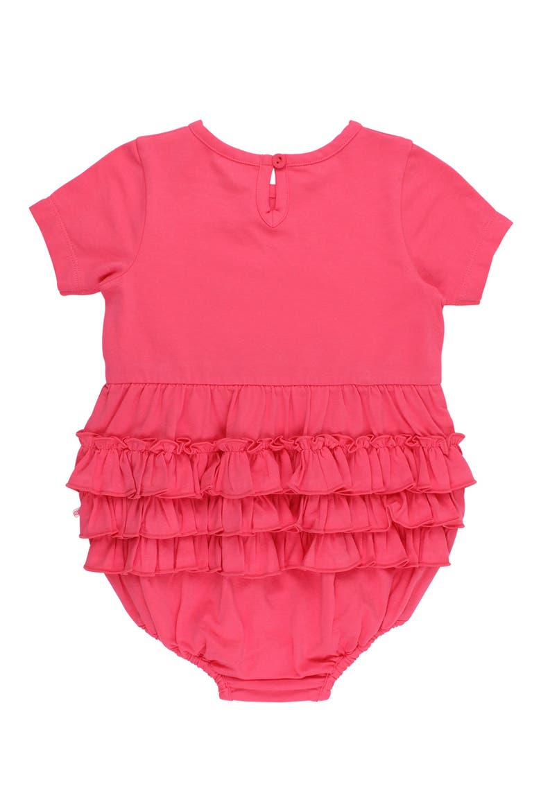 Knit Short Sleeve Bow Bubble Romper, Alternate, color, Hot Pink