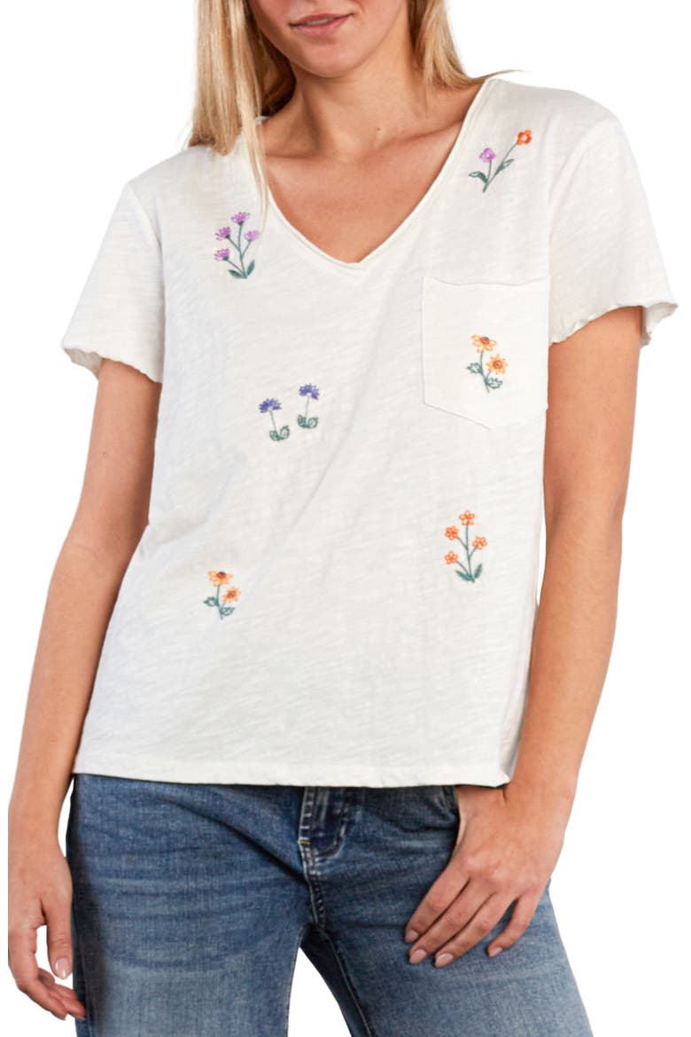 Wildfloral Embroidered T-Shirt, Alternate, color, WHITE FLOWER