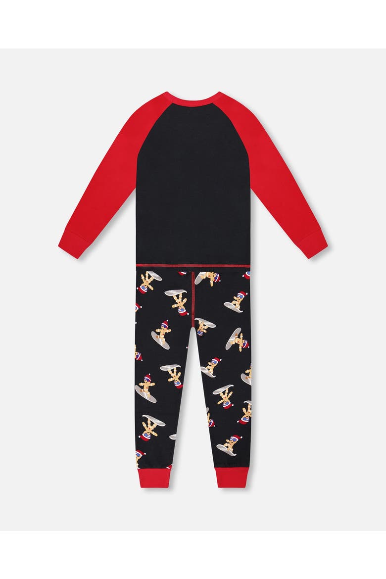 Two-Piece Organic Cotton Pajama Set Cookie, Alternate, color, Black
