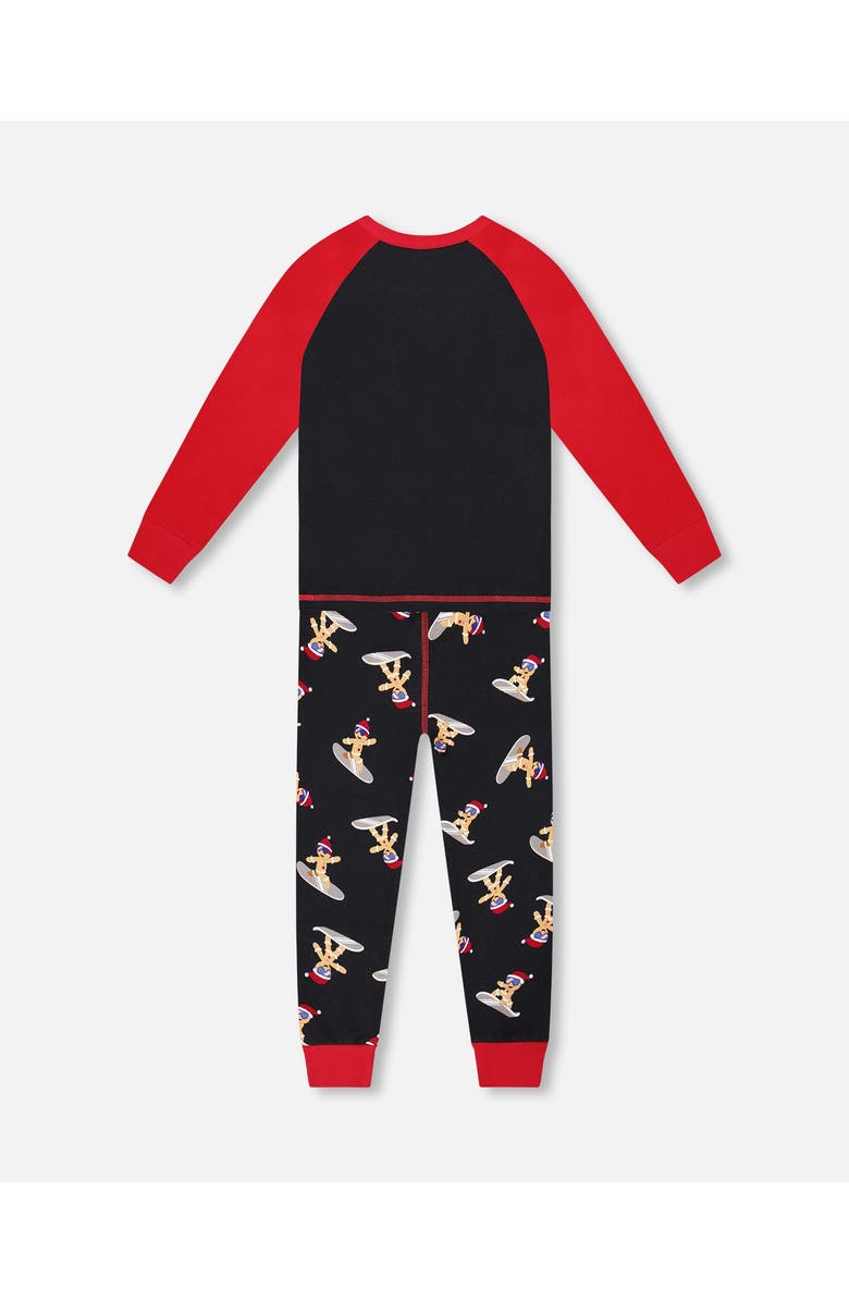 Deux par Deux Two-Piece Organic Cotton Pajama Set Cookie, Alternate, color, Black