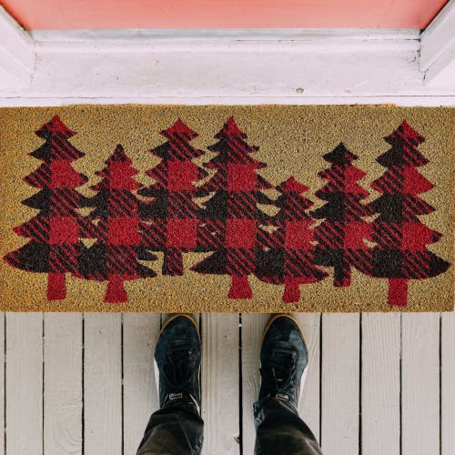 Tag Coir Estate Mat Tis This Season Red Green Pine Trees In Red