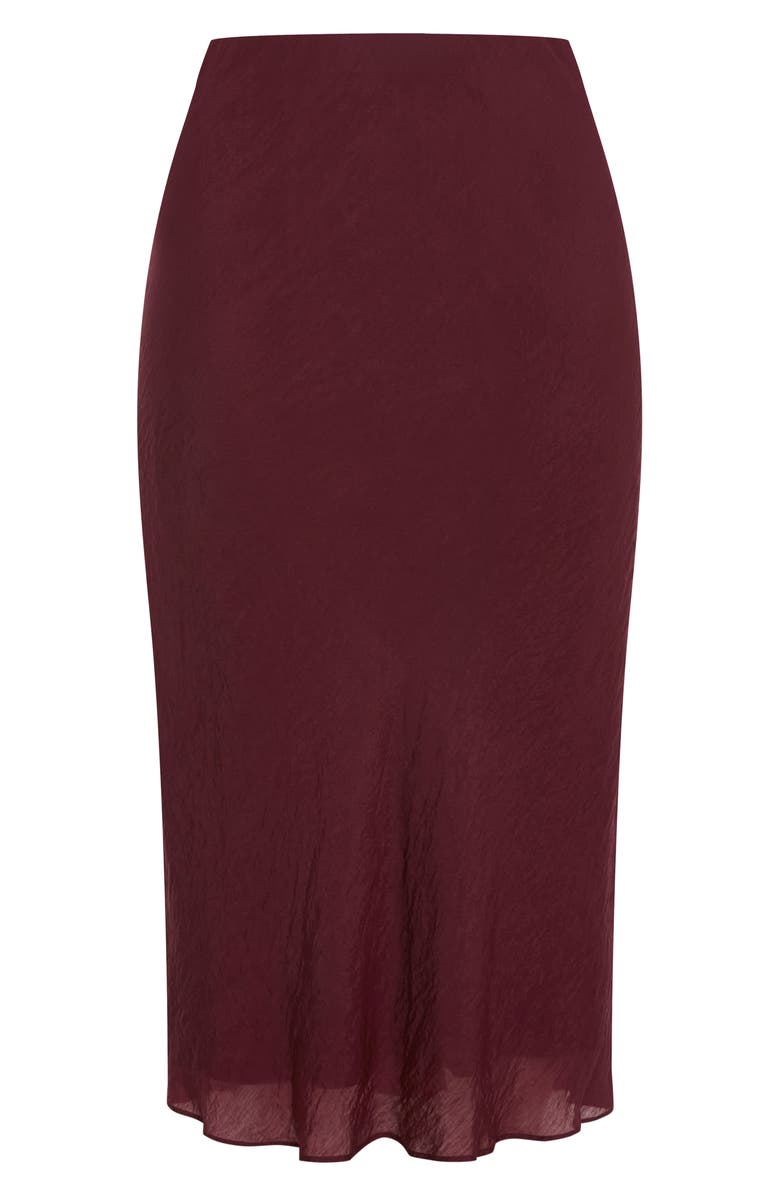 City Chic Kyra Crinkled Midi Skirt, Alternate, color, Dark Cherry