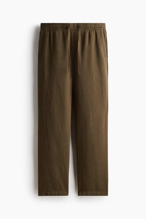 Relaxed Fit Linen-blend Trousers