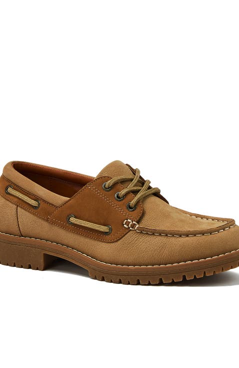 Seaport Leather Lace Up Boat Shoes