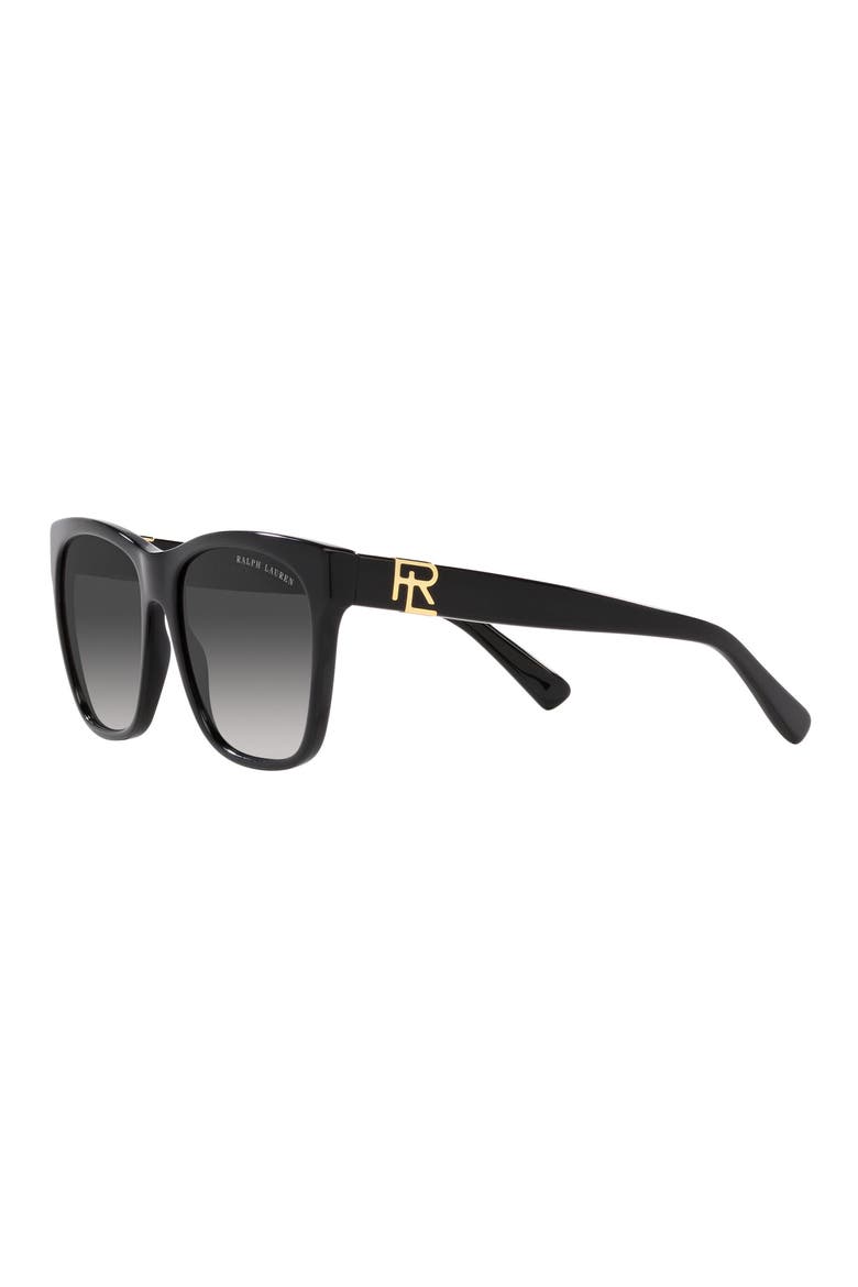 57mm Square Sunglasses, Alternate, color, BLACK