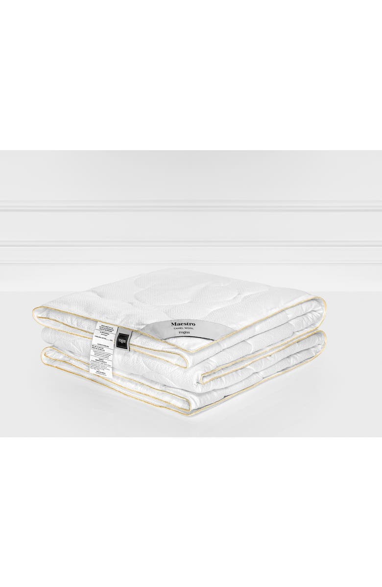 Togas Maestro camel wool comforter, Main, color, White