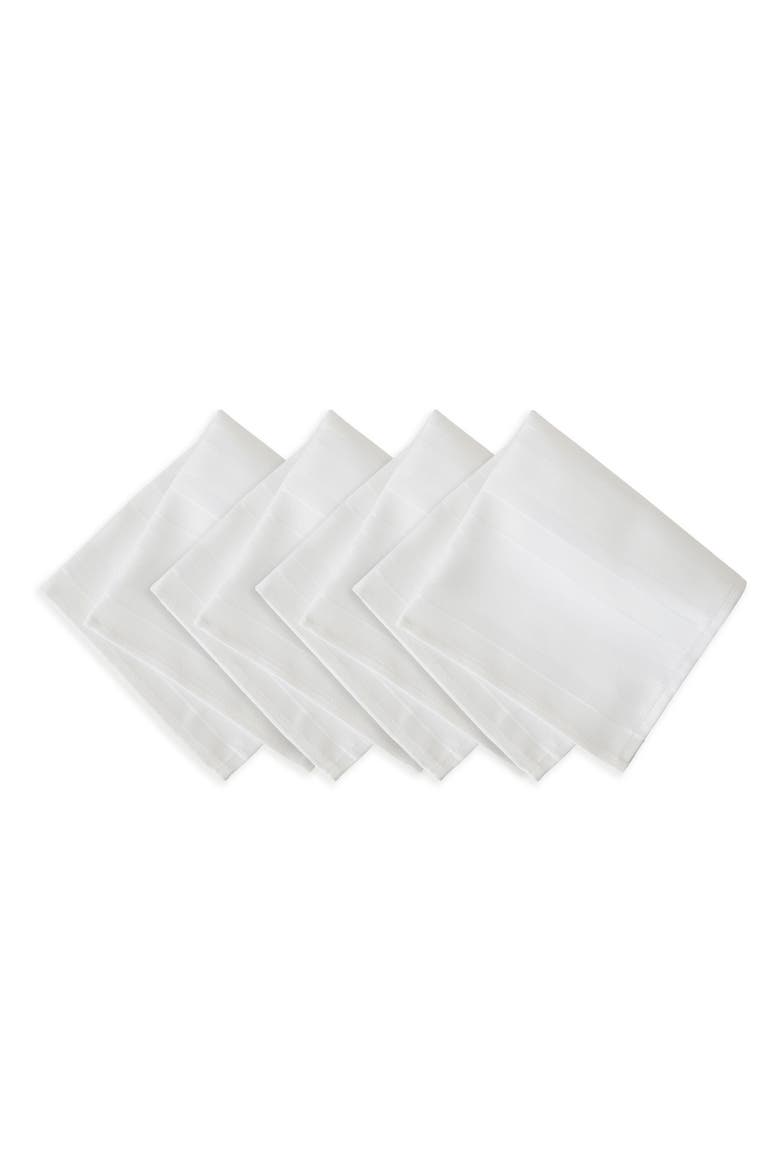 Denley Stripe Jacquard Napkin Set of 4, Main, color, White